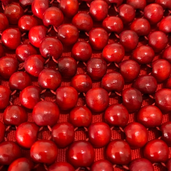 Vintage Red Beaded Clutch - Picture 9 of 11